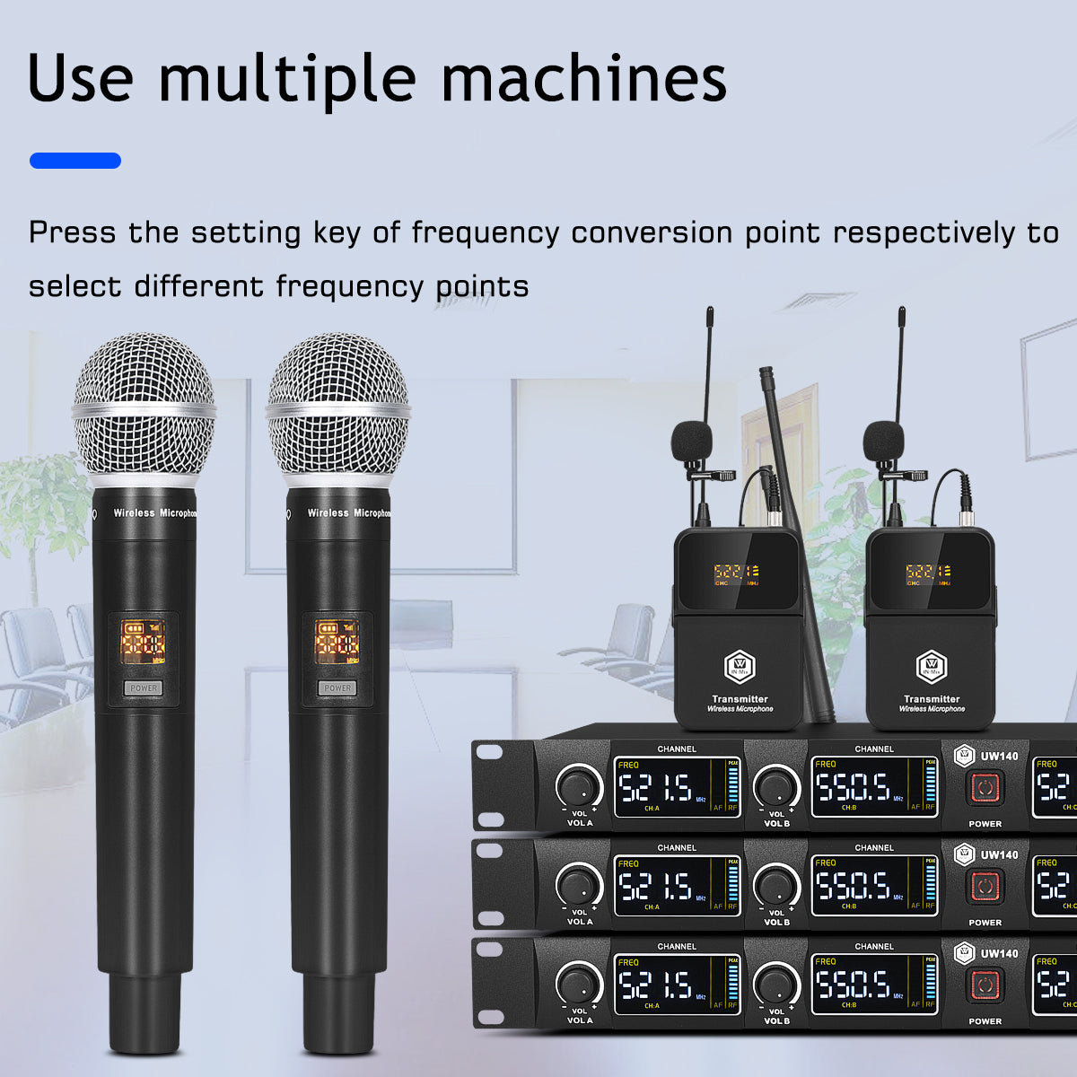 Winmix Set 8 Micrófonos Inalámbricos De Mano Uhf Sk800