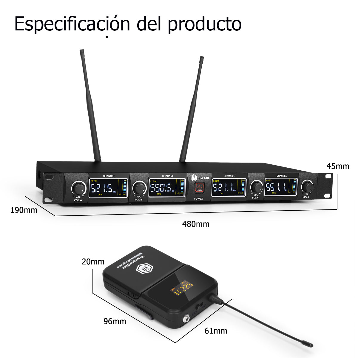 Winmix Uw140 Plus Uhf Microfonos Inalambrico Diadema+solapa