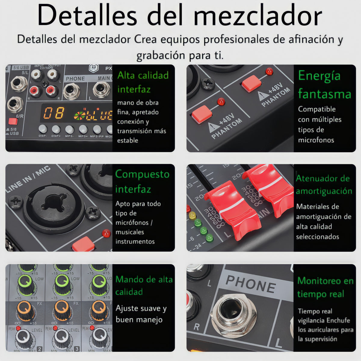 Winmix Px6 Mezcladora Mixer De 6 Canales 16 Efectos