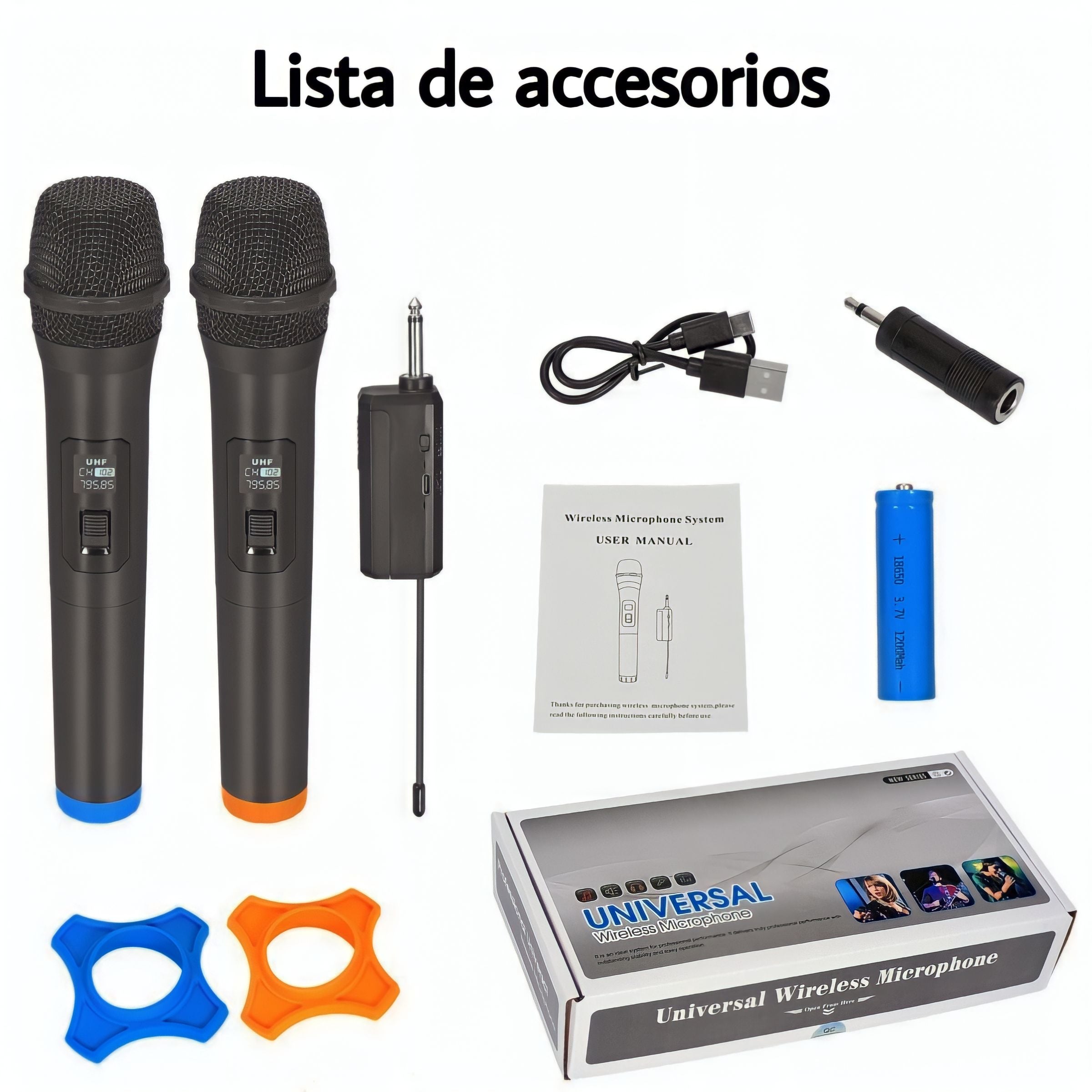 Compre Micrófono Transmisor Dinámico De Mano, Receptor Recargable