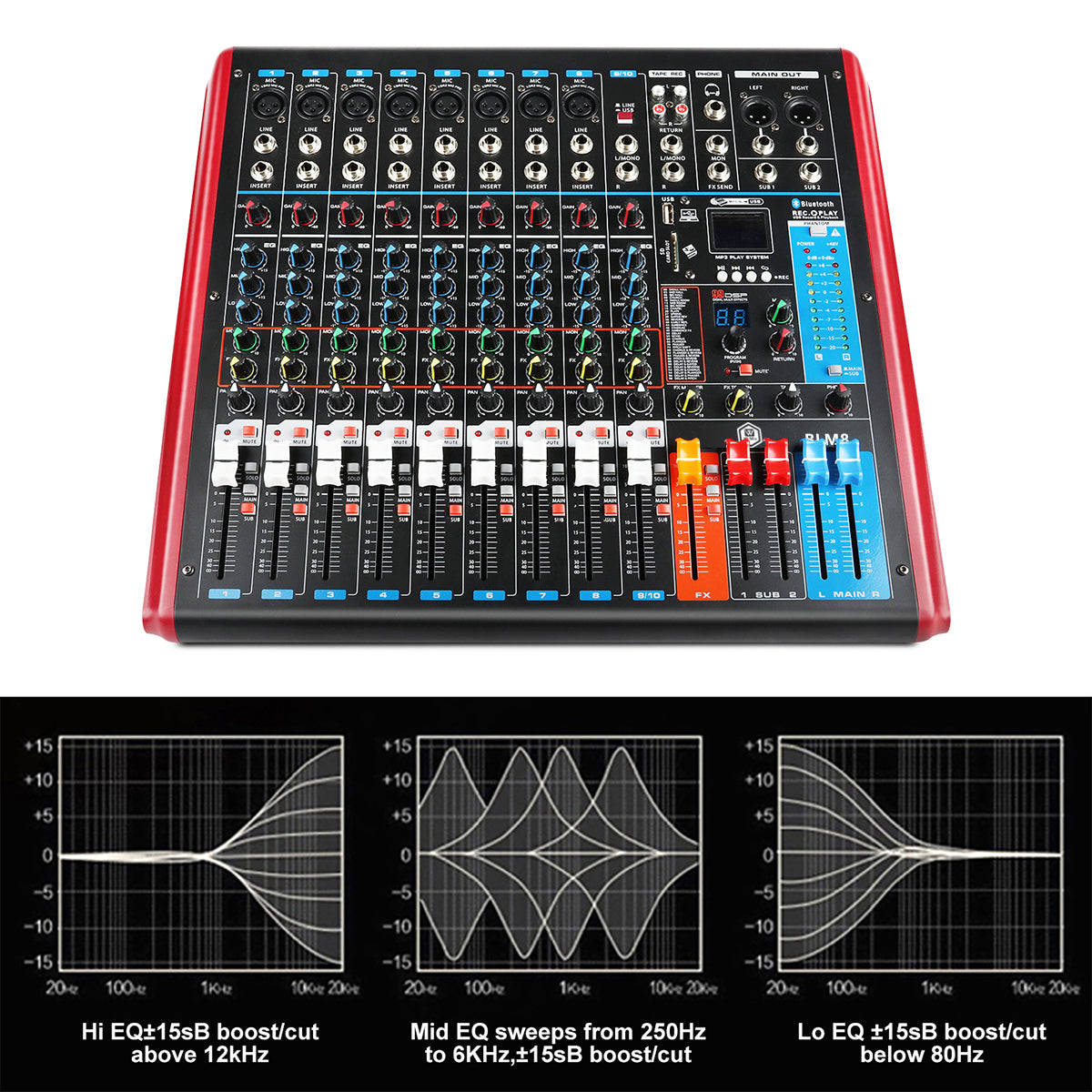 Winmix Blm8 Mezclador 8 Canales 99 Dsp Dj Controlador Audio