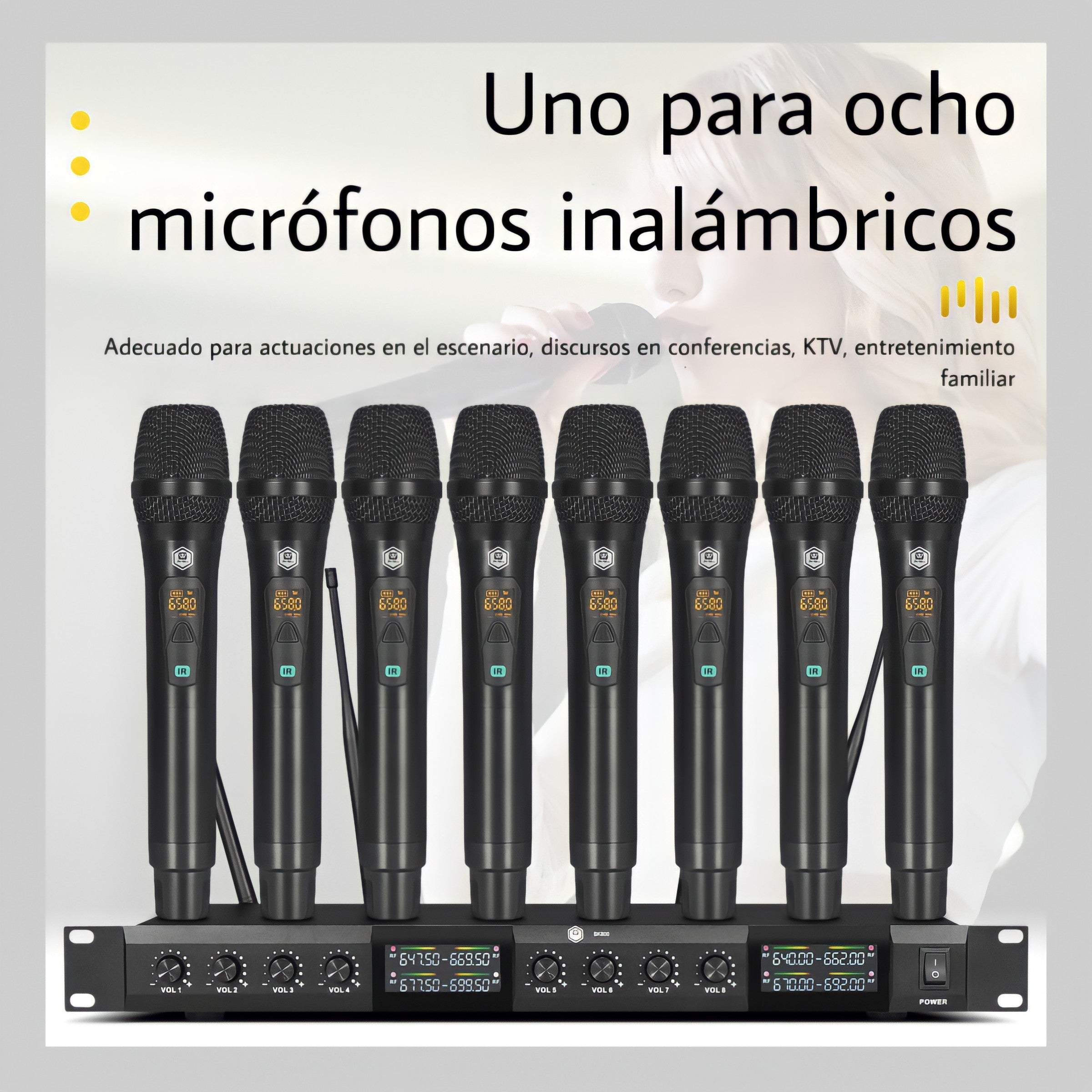 Winmix Set 8 Micrófonos Inalámbricos De Mano Uhf Sk800